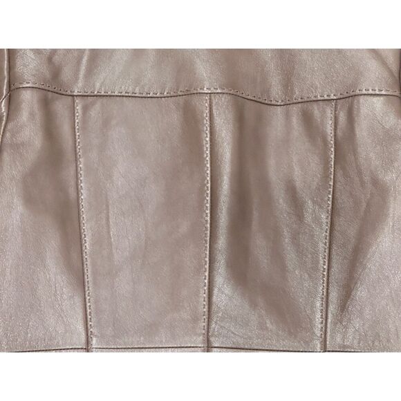 Vintage Doncaster Taupe Genuine Leather Patchwork Jacket Size 4 (Small) - Picture 4 of 6